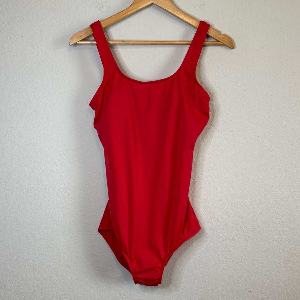 Lands' End Vibrant Red One Piece Swimsuit